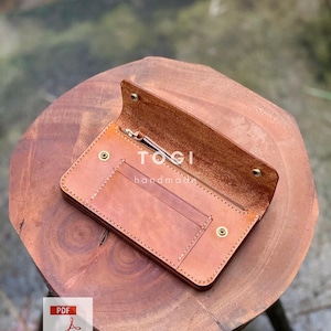 Muster Leder Brieftasche, lange Brieftasche PDF, Muster PDF lange Brieftasche, Brieftasche Vorlage, Leder Muster, Leder handgemacht, Vorlage Digital
