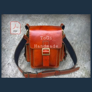 Patrón Bolso Bandolera Cuero, Bolso Bandolera PDF, Patrón Bolso PDF, Plantilla Cartera, Patrón Cuero, Cuero Hecho a Mano, Plantilla Digital