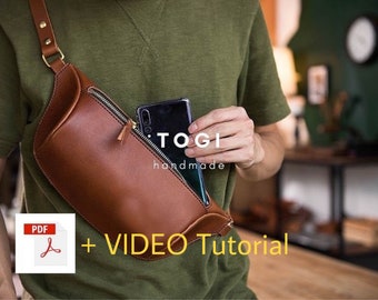 Leather Sling Bag Pattern: Crossbody Bag PDF Template (Video Tutorial)