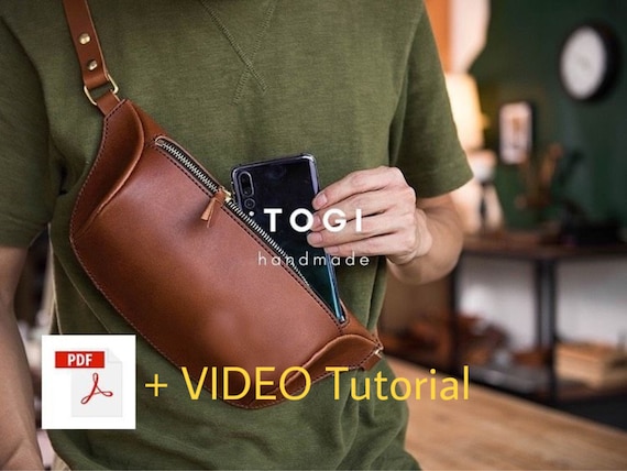 Leather Sling Bag Pattern: Crossbody Bag PDF Template (Video Tutorial)