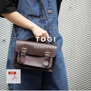 Modèle de sac cartable en cuir, modèle de sac en cuir, cartable PDF, modèle de cartable, modèle en cuir, cuir fait main, modèle numérique