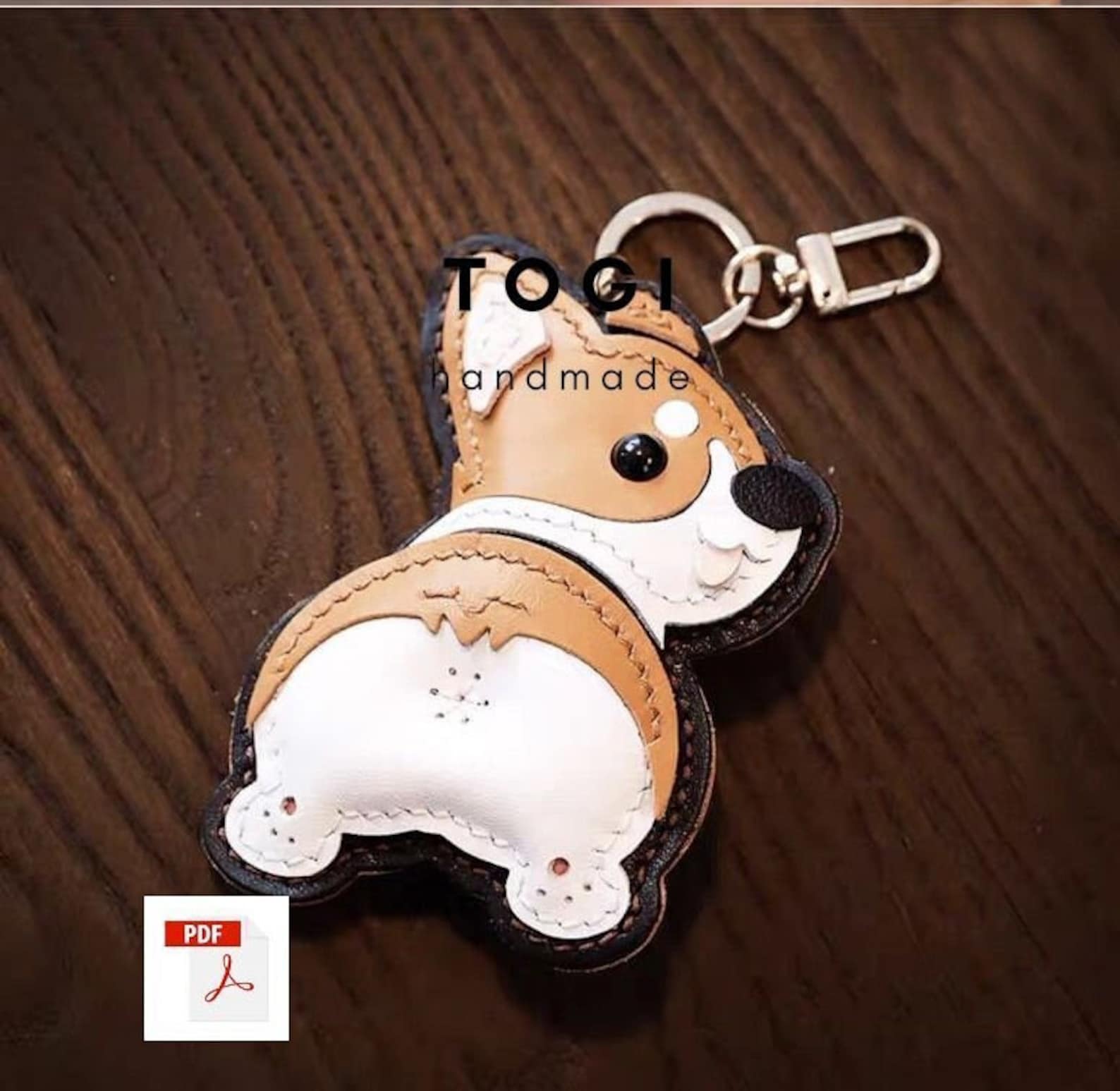 Leather Keychain Pattern: Handmade Template (PDF Download A4 Size 100% ...
