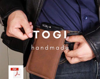 Leather Phone Holster Pattern, PDF Wallet Template (Digital Download)