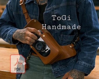 Pattern Leather Camera Bag, Pattern Crossbody Bag PDF, PDF Shoulder Holster Bag, Leather Pattern, Leather Handmade, Leather Shoulder Bag