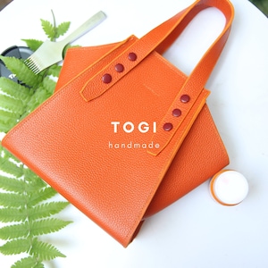 Pattern Leather Tote Bag: DIY PDF Template (18x21x9 cm)
