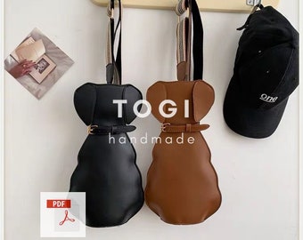Dog Bag Leather Pattern PDF: Animal Purse Template (Digital Download)