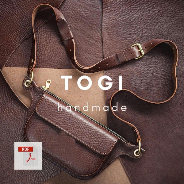 Leather Crossbody Sling Bag PDF Pattern, Wallet Template