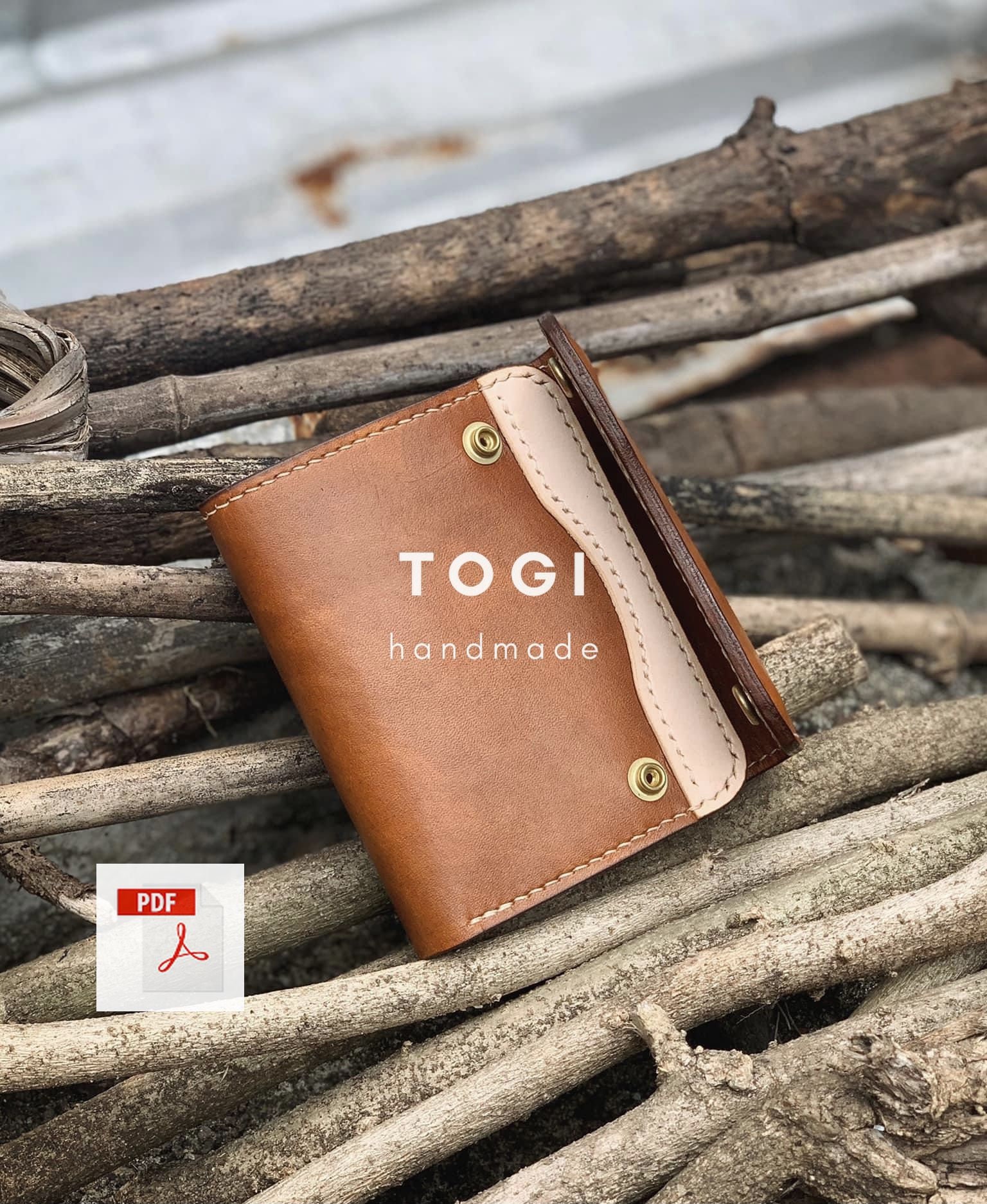Leather Short Wallet Pattern: Japanese Style (PDF Digital Template