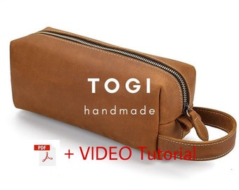 Leather Zipper Pouch PDF Pattern with Video (15x5x7cm)