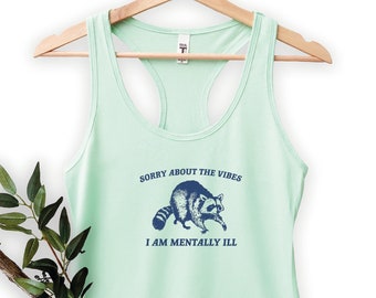 Raccoon Tank Top, Cute Raccoon Tank Top, Raccoon Lover Tank Top, Animal Lover Tank Top