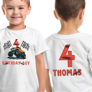 Personalized Monster Truck Name Shirt For Birthday, Monster Truck Birthday Shirts, Personalized Family Tee, Birthday Party Shirt