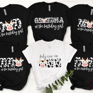 Cow Family Birthday Shirt, Holy Cow I am One Shirt, Farm Birthday Girl, Cow  Matching Shirt, Farm Birthday Shirts, Matching Family Cow Tee