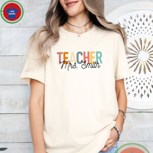 Personalized Teacher Name Shirt Custom Teacher Mrs Shirt Gift for Teacher Custom Teacher Name Crewneck