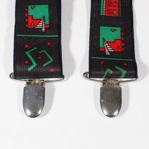 Pop Art Vintage Suspenders Clip End Style Braces Black Red Green Geometric Faces 80s Eighties Memphis Design Inspired Sustainable Fashion image 4