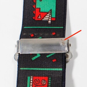 Pop Art Vintage Suspenders Clip End Style Braces Black Red Green Geometric Faces 80s Eighties Memphis Design Inspired Sustainable Fashion image 5