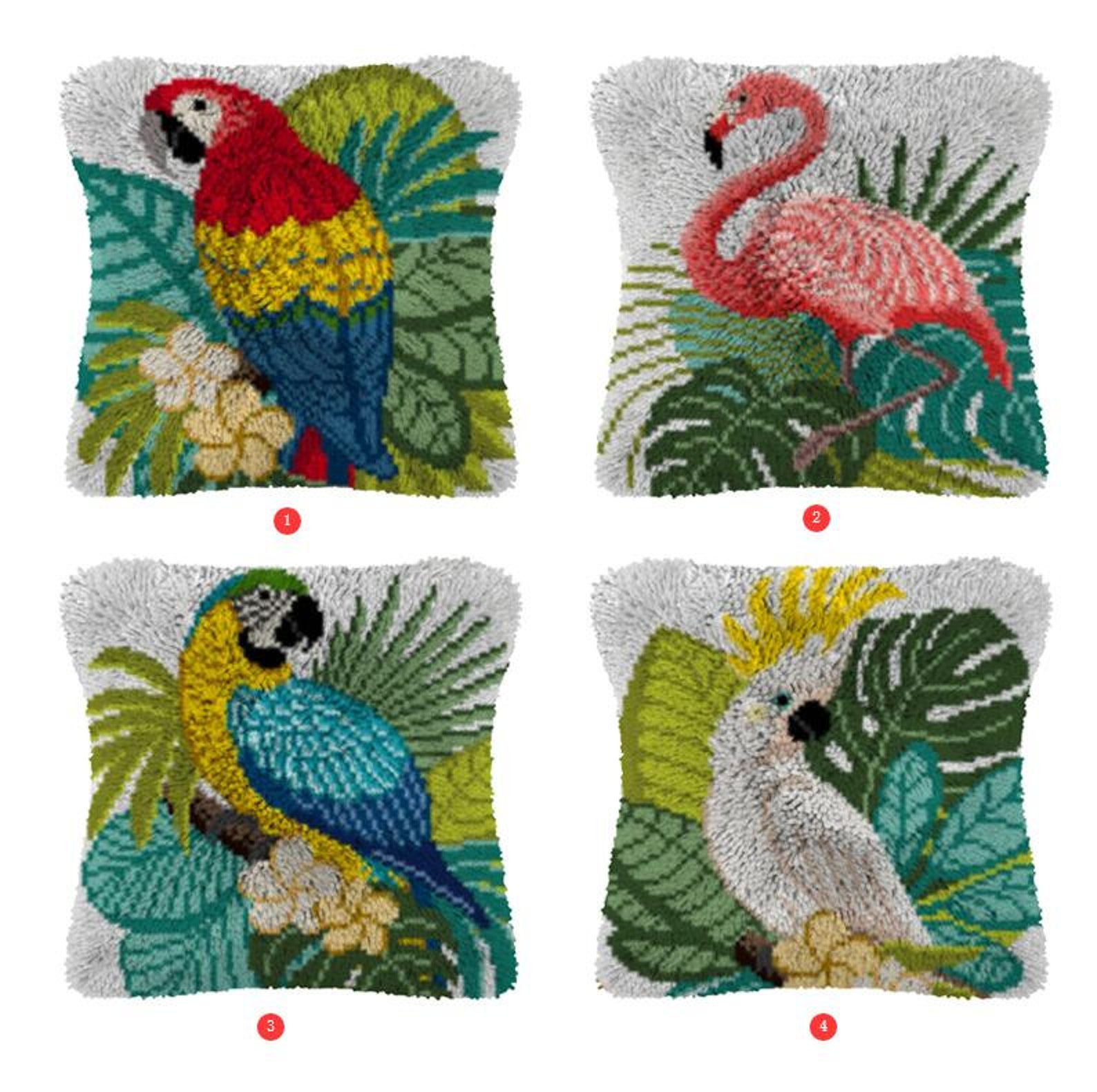 Animal Bird Latch Hook Kits Pillow Cover // Grid Clothlatch Etsy UK