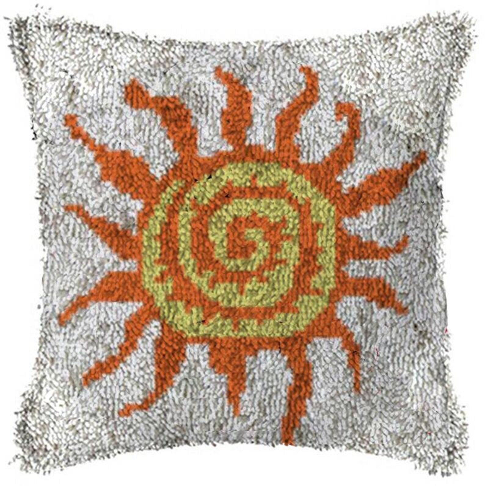 Sun Latch Hook Kits Pillow Cover // Grid clothlatch hook Etsy