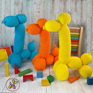 Knitting Machine Balloon Giraffe, Hybrid  PATTERN PDF for 22 Needle Circular Knitting Machine- Crochet (only tail, and the nose end )