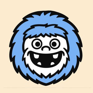 Funny Yeti Face SVG, Abominable Snowman Christmas Clipart, Bigfoot Sasquatch Ornament, Ugly Sweater Shirt Design PNG, Winter Monster