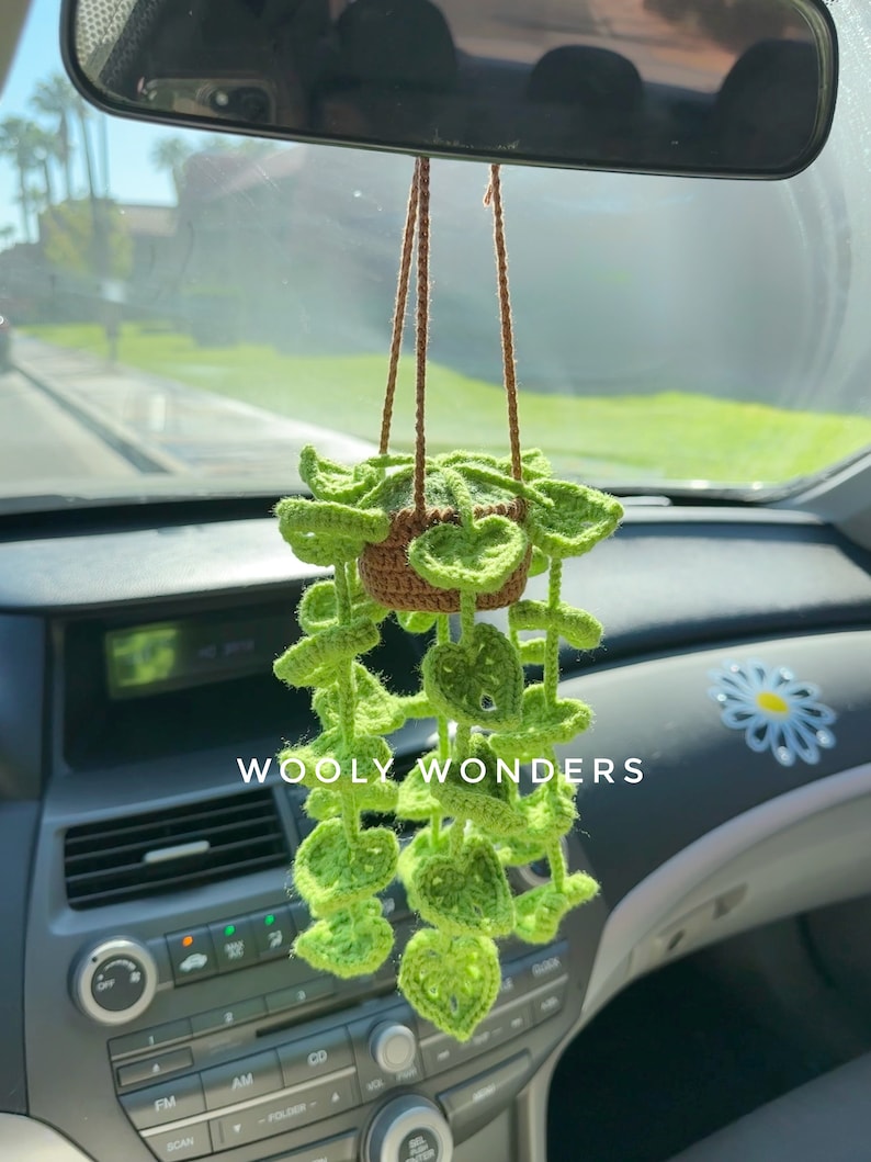 Monstera Car Plants Crochet Hanging Plants Car Accessories - Etsy