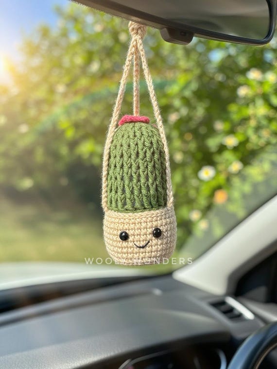Gehkelter Kaktus Auto Anhnger: Boho Rckspiegel Hngende Pflanze Dekor -  Etsy.de