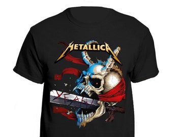 Chemise Metallica Band | | d’épée squelette Tee-Shirt vintage | Crâne
