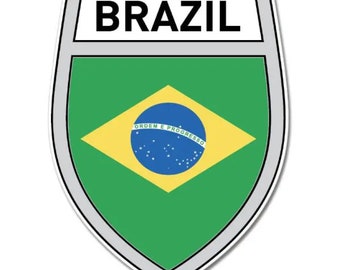 Brésil Shield Crest Silver Wall Window Car Vinyl Sticker Decal