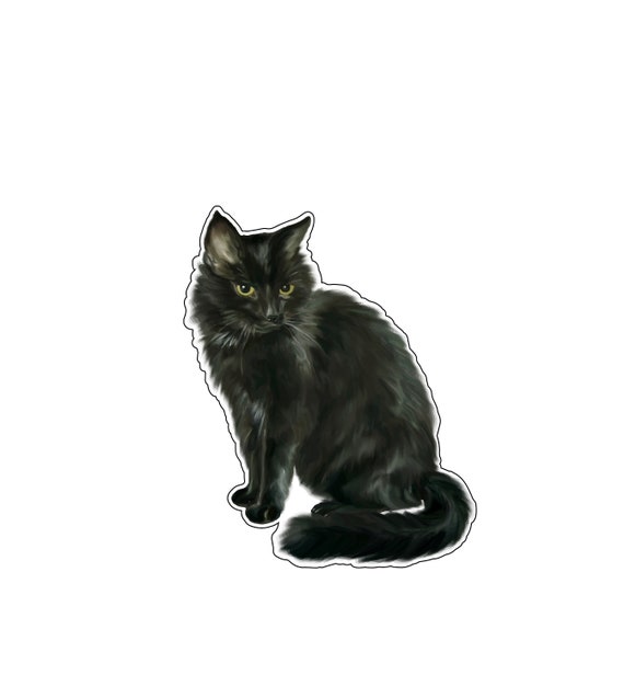 Black Cat, cat Decal Sticker - Sticker Graphic - Auto