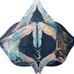 Adesivo de vinil Mudra Chakra Hands/Chakra Balance Mantra Art impresso decalque de vinil para carro van caminhão pára-choque, janela, laptop, PS4, celular etc.