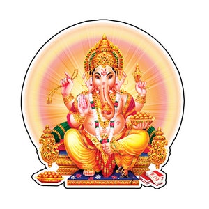 Lord Ganesha Meditação Lucky Vedic Aura Elephant Adesivo de vinil/decalque de vinil impresso para pára-choque de caminhão de carro, janela, laptop, celular, etc.