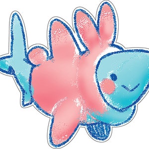 Mignon Enfants Drôle Requin Lapin de Pâques Tenue Autocollant en vinyle | Pink Blue Boy Girl Rabbit Shark | véhicule, fenêtre, ordinateur portable, autocollant de téléphone cellulaire, Ps4