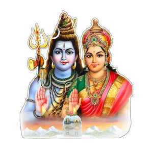 Lord Shiva & Parvati Meditação Om Símbolo União Divina Casal Mitológico adesivo de vinil para carro van caminhão pára-choque janela, laptop, PS4, telefone