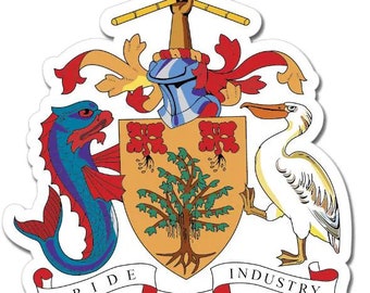 Barbados Coat of Arms Emblem Wall Car  vinyl sticker / printed vinyl decal