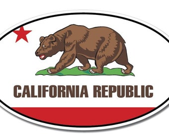 California State Oval Flag Wall  Window Car Vinyl Sticker / printed vinyl decal