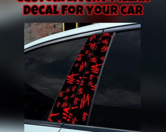 Customized Car Doors Livery Pillar Decal Sticker Wrap For Any Vehicle High-Quality / Art Custom / Choose Your Image And Size / Design Yours.