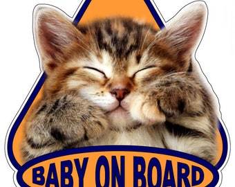 Baby On Board Sweet Kitty vinyl sticker / printed vinyl decal