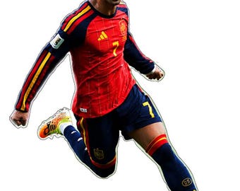 Ferran Torres celebrating Spain won 2026 FIFA World Cup at MetLife Stadium vinyl sticker / printed vinyl decal / label / autocollant /poster