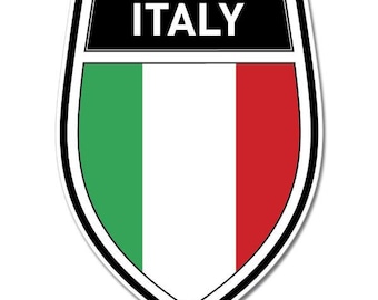 Italy Shield Crest Logo Culture vinyl sticker printed vinyl decal for car van truck bumper, hood, window, laptop, bottle, PS4, cellphone etc