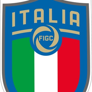 Logo van de Italiaanse voetbalfederatie FIGC Federazione Italiana Giuoco Calcio vinyl sticker/gedrukte vinyl sticker voor auto van vrachtwagen bumper, raam