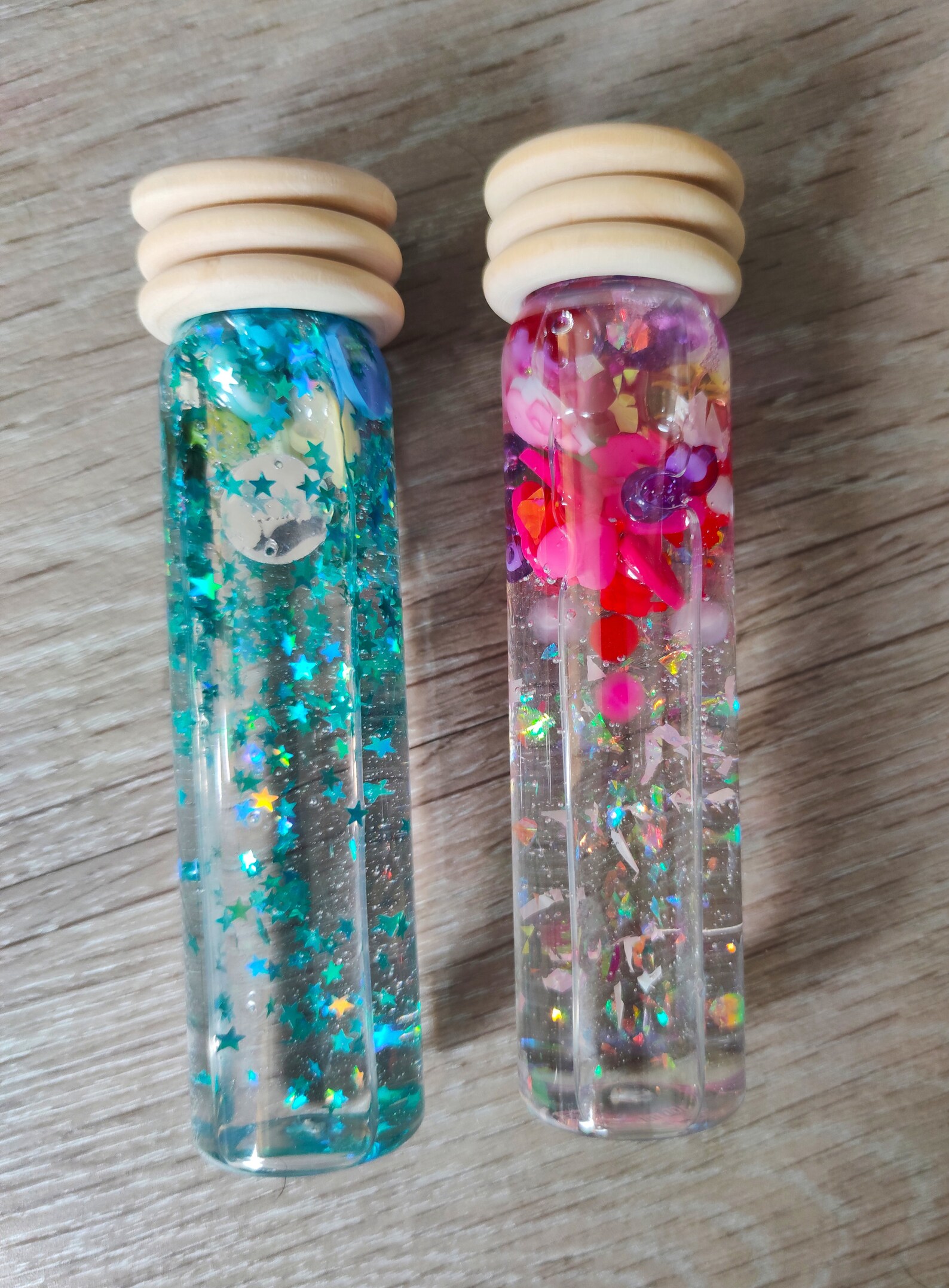 Sensory bottle cap natural wood glycerin vegetable Etsy