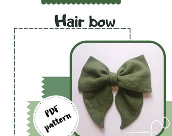 PDF pattern and step-by-step instructions with photos for sewing a hair bow.