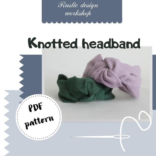 Knotted headband PDF sewing pattern instructions and tutorial