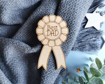 Best Dad Gift - Father's Day Gift Rosette Badge, Best Dad Award, Dad Birthday from Kids, New Dad Gift, Dad Birthday Badge, Fathers Day Medal