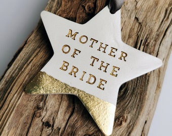 Personalised Message Wedding Keepsake Hanging Decoration - Bridal Shower Gift, Clay Ornament, Bride Bridesmaid, Mother Of The Bride (9cm)