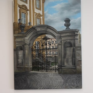 Original oil painting &quot;Gates&quot; Hand painted. 80x60x2cm (23.6x31.5x0.78 inches) Oil on canvas, canvas on stretcher.