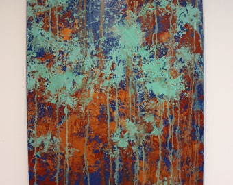 Original oil painting &quot;Mint Forest&quot; 80x60x2 cm (23.6x31.5x0.78 inches) oil on canvas, canvas on stretcher.