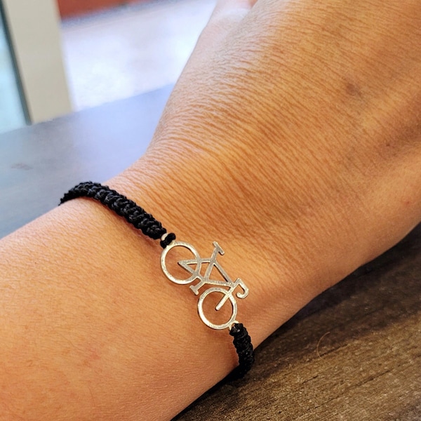 Gravel cycling bicycle bracelet in Sterling Silver.