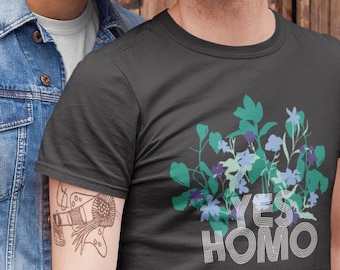 Yes Homo Gay Pride Shirt Gay Clothing Funny Gay Gifts for Gay Couple Queer Shirt LGBT Shirt MLM Pride Month Gay Pride TShirt LGBTQ Shirt