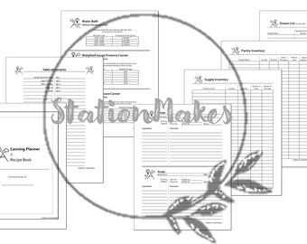 Canning Planner & Recipe Booklet | Printable Template Balloon Theme |  Pantry Inventory | Canning Recipe Cards | Dream List