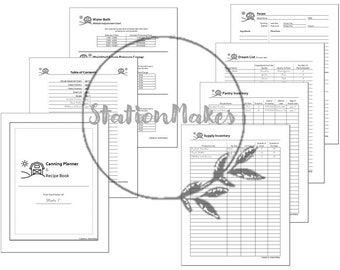 Farmhouse Canning Planner & Recipe Booklet | Printable Template | Pantry Inventory | Canning Recipe Cards | Dream List